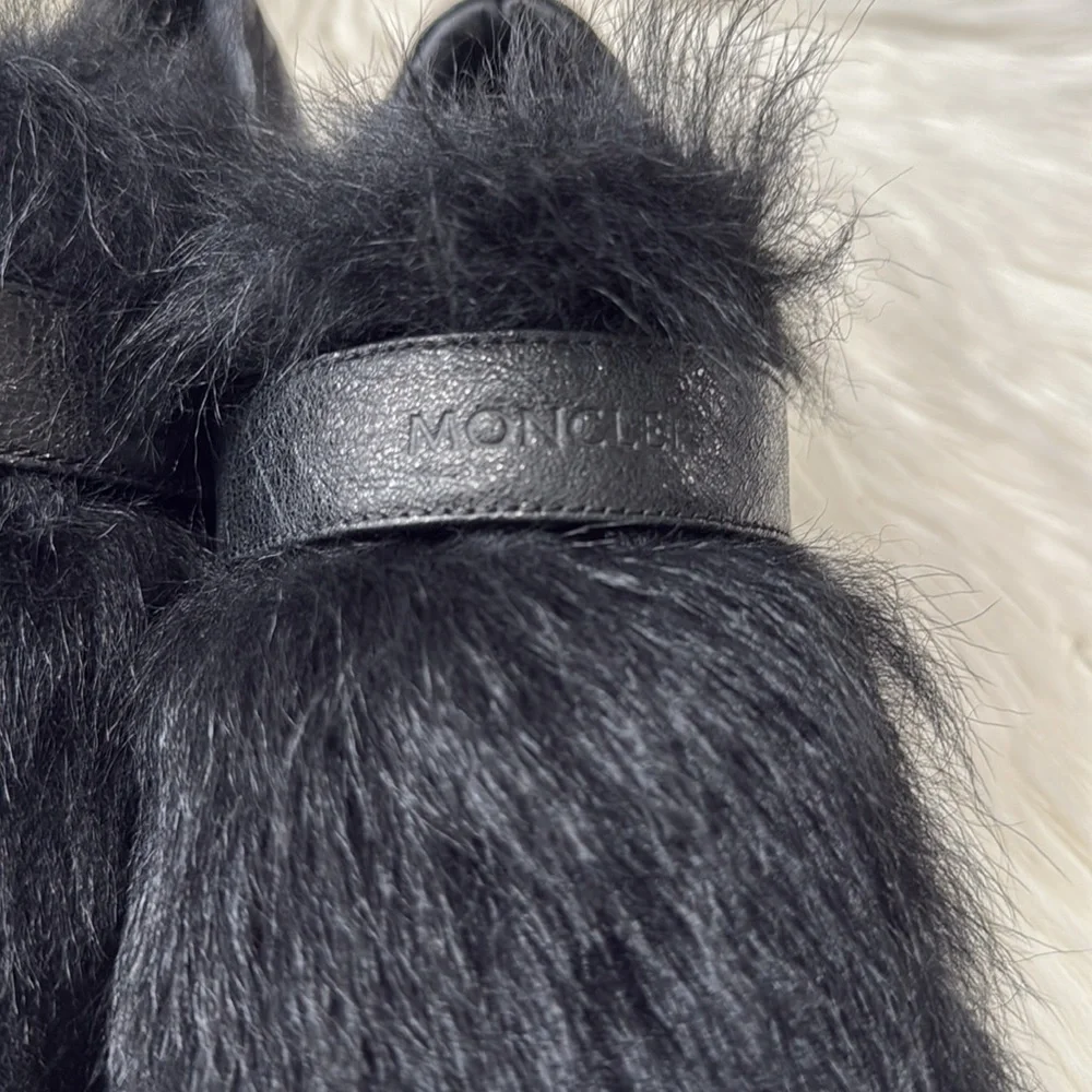 MONCLER Victoire Leather Fur Sneakers